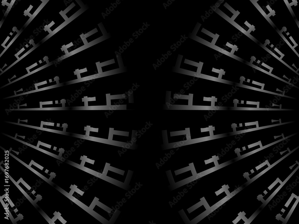 Poster abstract futuristic dark black background with circular wave design. realistic 3d wallpaper with mod