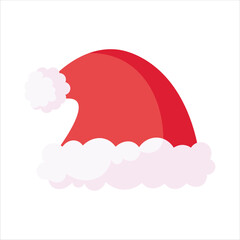 Santa Hat Vector Flat Illustration