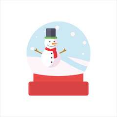 Christmas Snow Globe Vector Flat Illustration