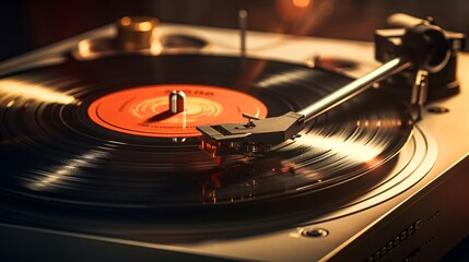 レコードとレコードプレイヤー　音楽素材