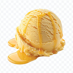 realistic delicious scoop of  vanilla ice cream in in different color style isolated on transparent background