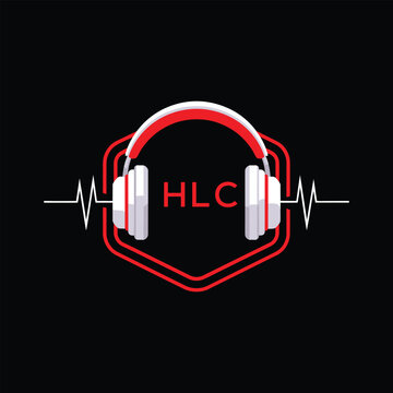 HLC  Headphone Company logo. HLC Modern Music logo design for entrepreneur and business. HLC Entertainment Branding best icon.
