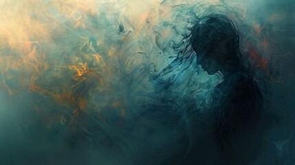 solitude, dépression, replis sur soi, illustration sur le thème de la santé mentale