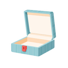 vector illustration of an open blue presentation case for a military medal or award for a Veterans Day ceremony.