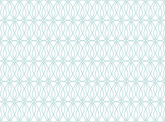 Geometric seamless pattern of lines. White and green background, Seamless vector texture for certificates, banknotes. Watermark design