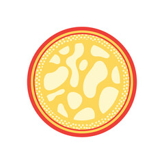 vector illustration of a round plate with a yellow camouflage pattern for a Veterans Day military-themed event.