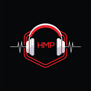 HMP  Headphone Company logo. HMP Modern Music logo design for entrepreneur and business. HMP Entertainment Branding best icon.
