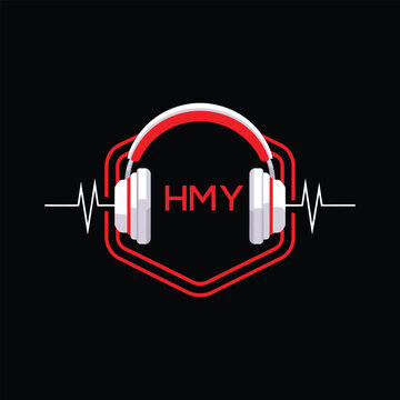 HMY  Headphone Company logo. HMY Modern Music logo design for entrepreneur and business. HMY Entertainment Branding best icon.
