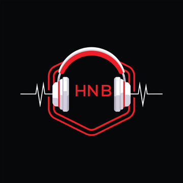 HNB  Headphone Company logo. HNB Modern Music logo design for entrepreneur and business. HNB Entertainment Branding best icon.
