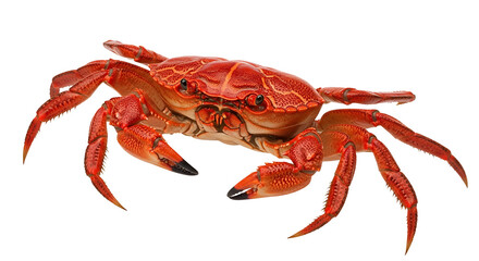 Red crab closeup isolated PNG with Transparent Background