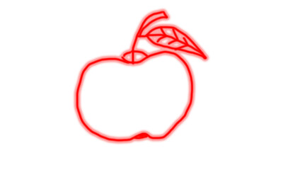 Red apple with heart shape symbol of love and romance illustration