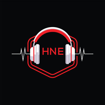 HNE  Headphone Company logo. HNE Modern Music logo design for entrepreneur and business. HNE Entertainment Branding best icon.
