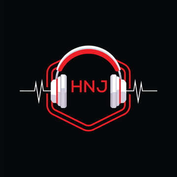 HNJ  Headphone Company logo. HNJ Modern Music logo design for entrepreneur and business. HNJ Entertainment Branding best icon.
