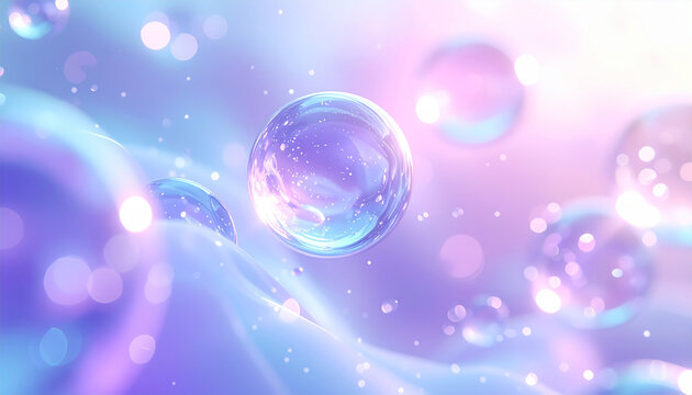 Gentle Lavender and Pastel Blue Transparent Spheres