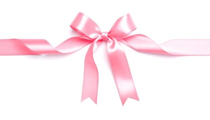 A delicate pink ribbon bow