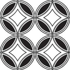 Black and White Geometric Circle Pattern, Abstract Seamless Mandala Design, Modern Vector Background Abstract Geometric Pattern Design, Black and White Circular Symmetry, Decorative Vector Mandala Bac
