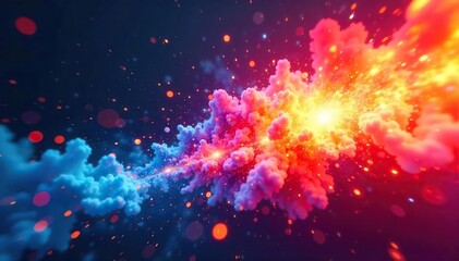 Dynamic energy surge, vibrant color explosion, powerful motion blur, abstract kinetic art, radiating power , illumination, intense, color