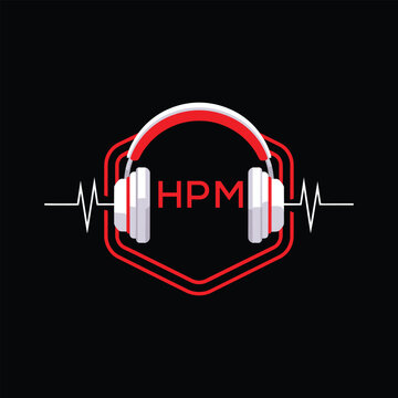 HPM  Headphone Company logo. HPM Modern Music logo design for entrepreneur and business. HPM Entertainment Branding best icon.
