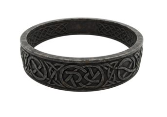 Black Celtic Knot Ring Intricate Design Detailed CloseUp isolated on transparent background