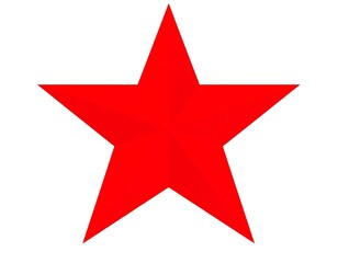 Red star on white background