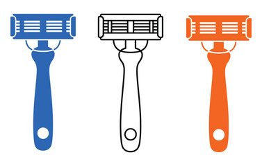 Razor blade icon vector set, razor vector icon set isolated on white background.