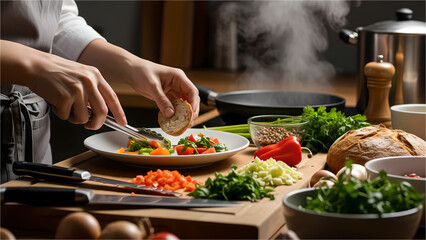 chef preparing food in the kitchen