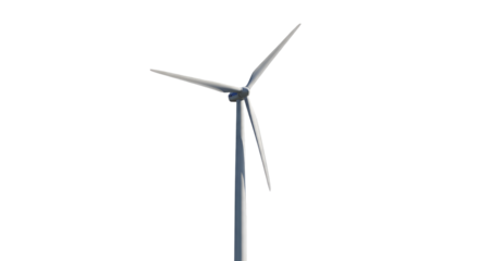 Wind turbine generating clean energy isolated PNG with Transparent Background