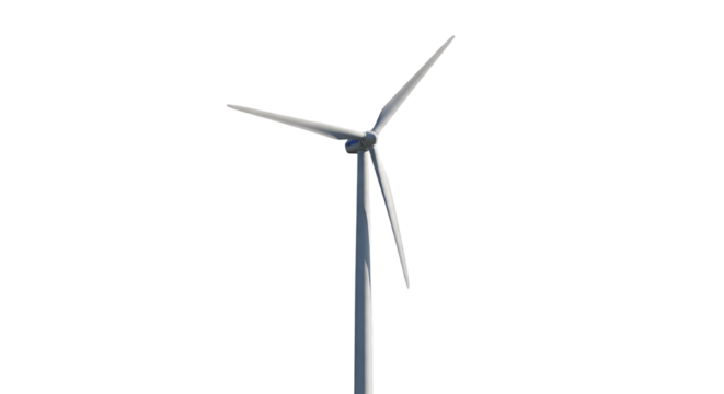 Wind turbine generating clean energy isolated PNG with Transparent Background