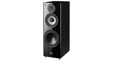 Obraz premium Black loudspeaker box for sound system isolated PNG with Transparent Background