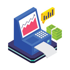 Digital Banking isometric vector illustration.