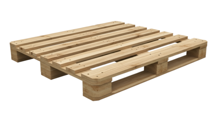 New wooden pallet for transportation isolated PNG with Transparent Background