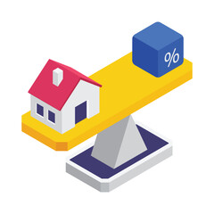 Home Loan isometric vector illustration.