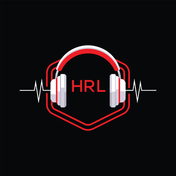 HRL  Headphone Company logo. HRL Modern Music logo design for entrepreneur and business. HRL Entertainment Branding best icon.
