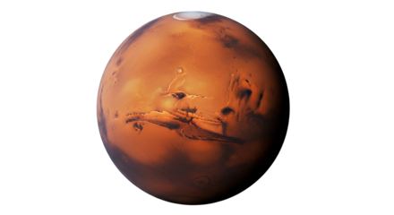 Mars planet, the fourth planet from the Sun isolated PNG with Transparent Background