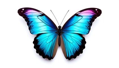 Obraz premium Vibrant blue butterfly, isolated on white (1)