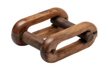 Wooden puzzle, interlocking link design