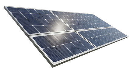 Solar panel array for sustainable energy production isolated PNG with Transparent Background