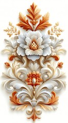 Elegant floral design in soft gold and white tones wallpapers