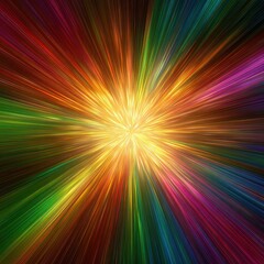 Fototapeta premium Starburst Rainbow. Abstract Flashing Ray of Colorful Light Energy
