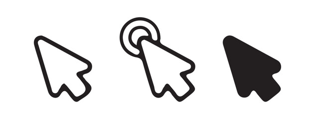 Set of Three Cursor Pointer Icons for Digital Interface