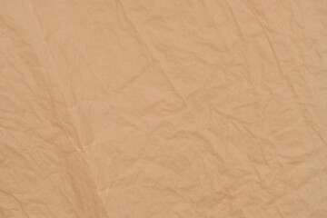 Fototapeta premium Beige Crumpled Kraft Paper Texture Background