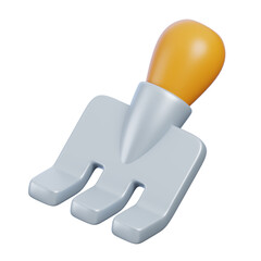 Pitchfork 3d render icon. Agricultural equipment concept.