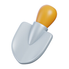 Shovel 3d render icon. Agricultural equipment concept.