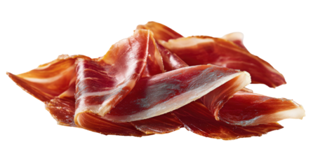 Close-up of cured ham slices