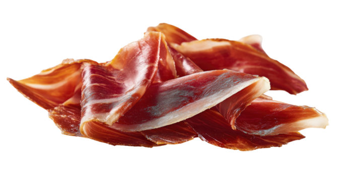 Close-up of cured ham slices