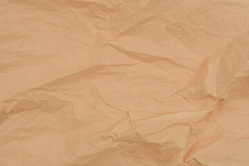Beige Crumpled Kraft Paper Texture Background