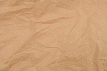 Beige Crumpled Kraft Paper Texture Background
