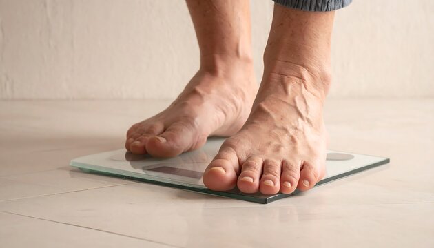 Bare feet on a digital scale