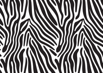 Zebra skin seamless pattern, Curved wavy lines Stylish pattern