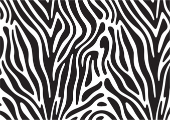 Obraz premium Zebra skin seamless pattern, Curved wavy lines Stylish pattern
